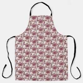Delantal Apron floral rosa