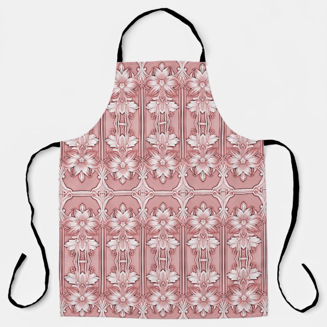 Delantal Apron floral rosa (Anverso)