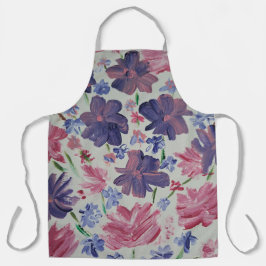 Delantal Apron floral Rosa de la luna azul