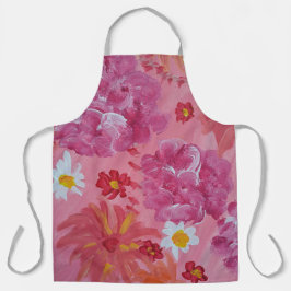 Delantal Apron floral Rosa de la puesta del sol