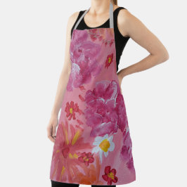 Delantal Apron floral Rosa de la puesta del sol