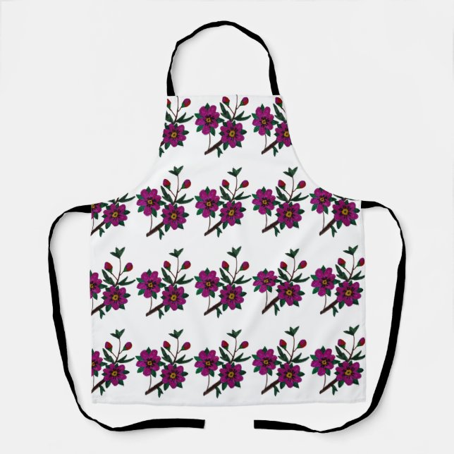 Delantal Apron floral rosa para ella (Anverso)