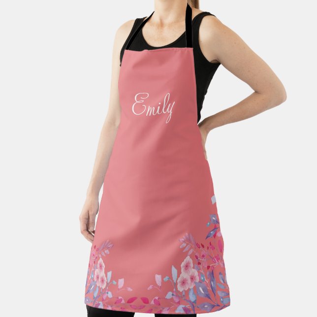Delantal Apron floral rosa personalizado (in situ)