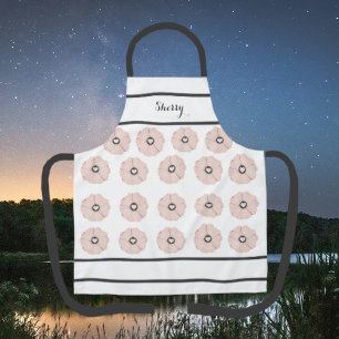 Delantal Aprón floral rosa y gris carbón vegetal