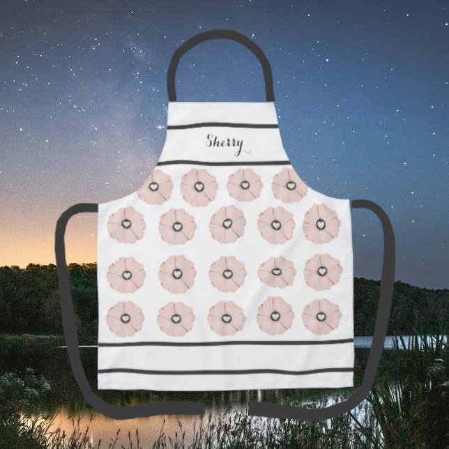 Delantal Aprón floral rosa y gris carbón vegetal (Subido por el creador)