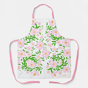 Delantal Aprón floral rosado de primavera