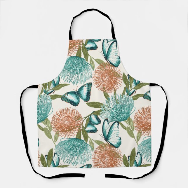 Delantal Apron floral tropical (Anverso)