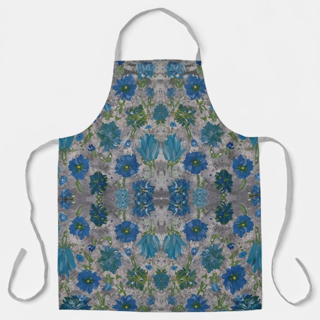 Delantal Apron floral turquesa Daisy (Anverso)