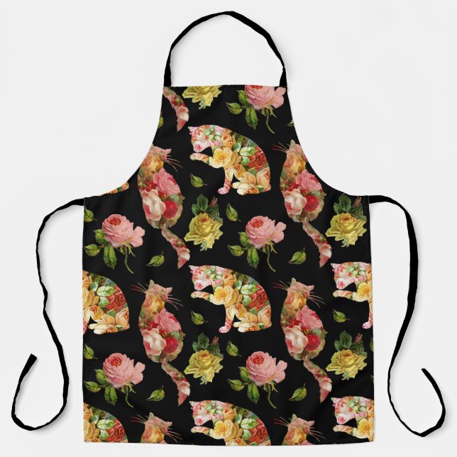 Delantal Apron floral vintage de Rosa Kitties (Anverso)