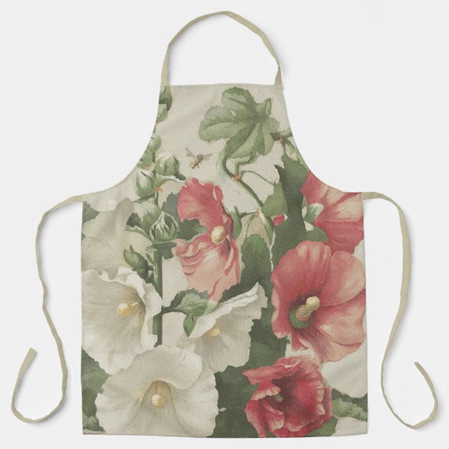 Delantal Apron - Flores de jardín - Hollyhock (Anverso)