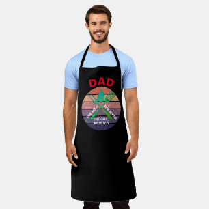 Delantal Apron For Men Sunset Design Black Chef Dad Apron