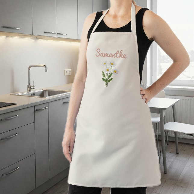 Delantal Apron for Women with Daisies (Subido por el creador)