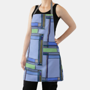 Delantal Apron geométrico azul de artes y artesanías