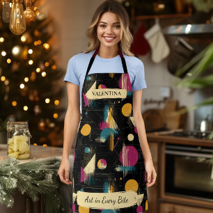 Delantal Apron geométrico moderno con nombre personalizado