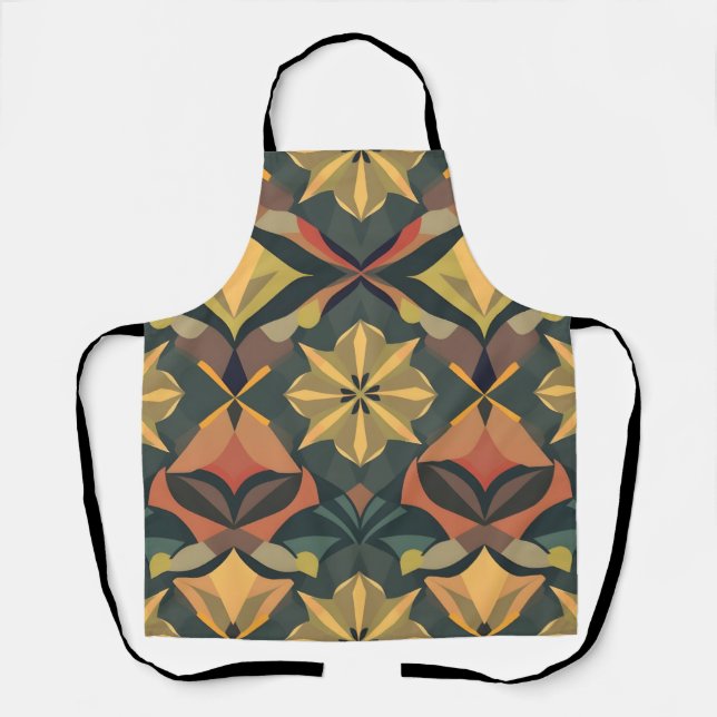 Delantal Apron geométrico vibrante - Impresión digital artí (Anverso)