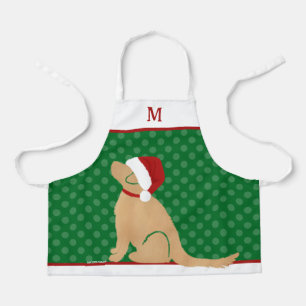Delantal Apron Golden Santa Dog Navidades personalizados
