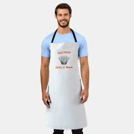 Delantal Apron gracioso del rey blanco y personalizado de l