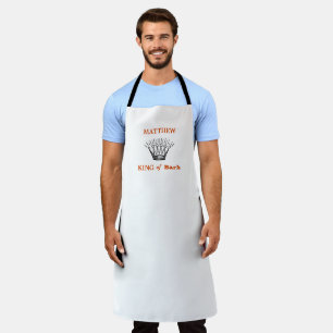 Delantal Apron gracioso del rey blanco y personalizado de l