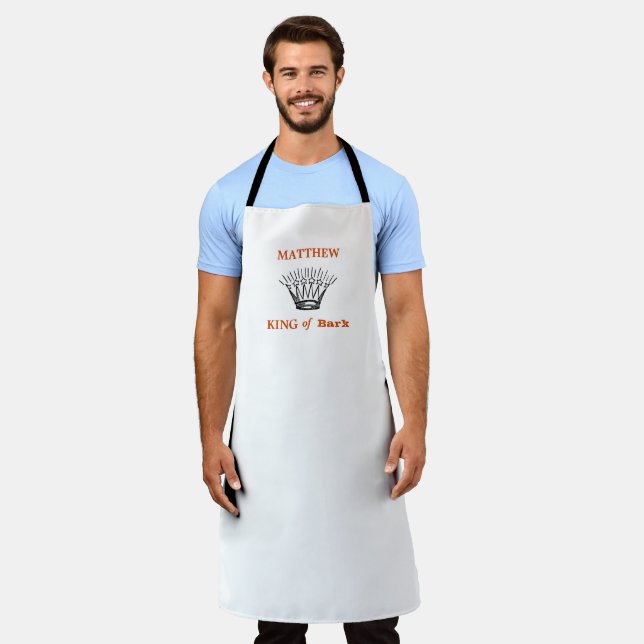 Delantal Apron gracioso del rey blanco y personalizado de l (Gastado)