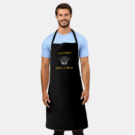 Delantal Apron gracioso del Rey negro y personalizado de la