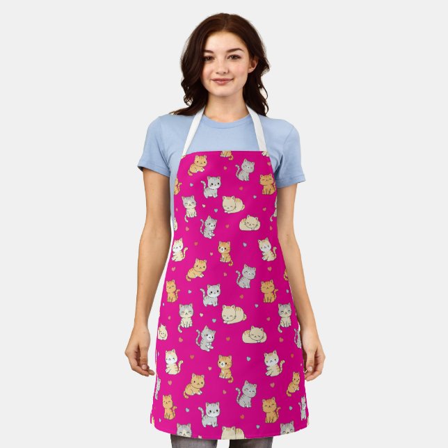 Delantal Apron Gracioso Para El Patrón Gato Kawaii (Gastado)