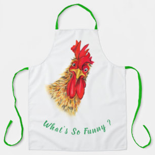 Delantal Apron gracioso sorprendió a Rooster - Qué es tan g