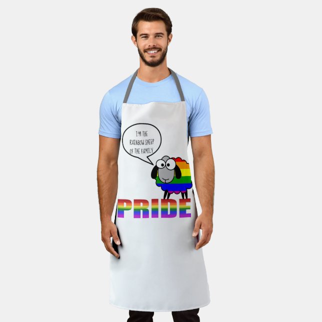 Delantal Apron, gran oveja de orgullo arcoiris (Gastado)