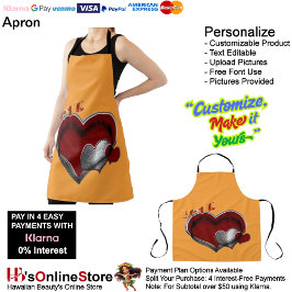Delantal Apron grande del Naranja mágico del corazón