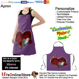 Delantal Apron grande Heart Magic Purple