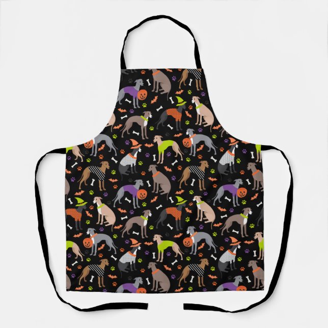 Delantal Apron Greyhound italiano de Halloween (Anverso)