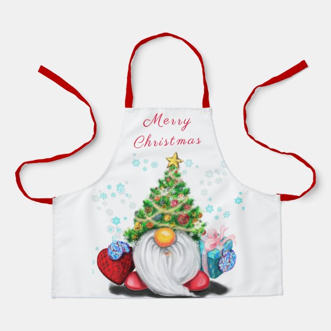 Delantal Apron Happy Gnome con regalos (Anverso)