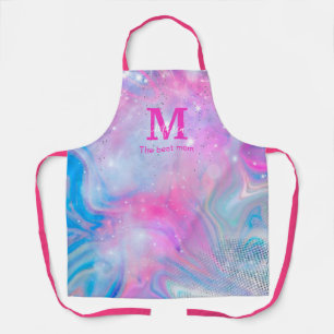 Delantal Apron holográfico azul rosa de Unicornio mágico