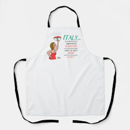 Delantal Apron impreso en todo el mundo de comida italiana 
