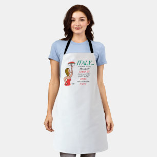 Delantal Apron impreso en todo el mundo de comida italiana 