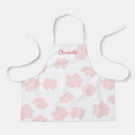 Delantal Apron infantil de flores rosadas adoro personaliza