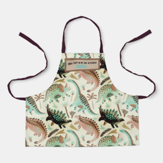 Delantal Apron infantil - Dino (azul, verde, marrón)