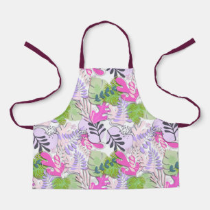 Delantal Apron infantil : Hojas abstractas (blancas)