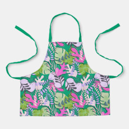 Delantal Apron infantil : Hojas abstractas (verdes)