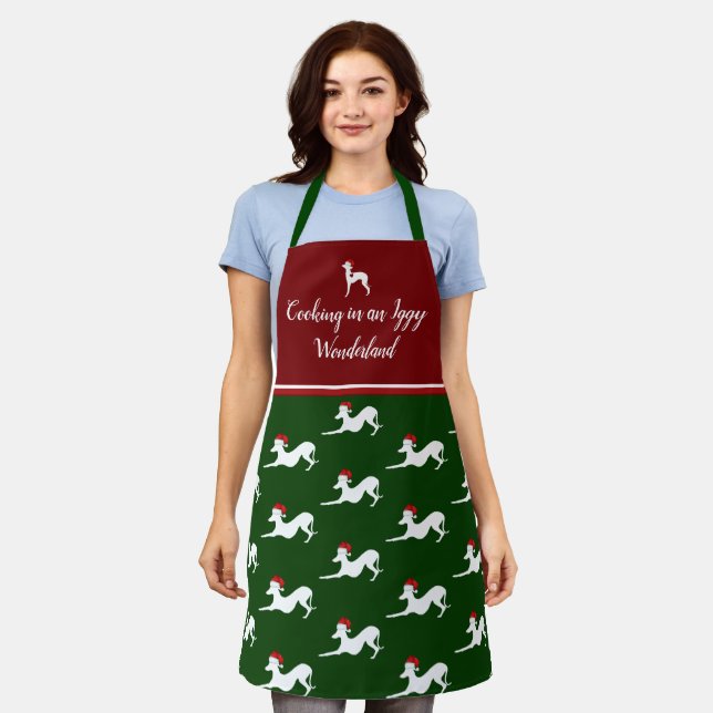 Delantal Apron italiano Greyhound, regalo Iggy, perro Apron (Gastado)