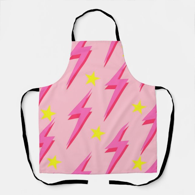 Delantal Apron Lightning rosado para el estilo de cocina au (Anverso)