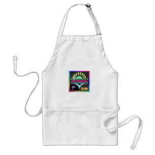 Delantal Apron "Los Angeles Colorful Black Background"