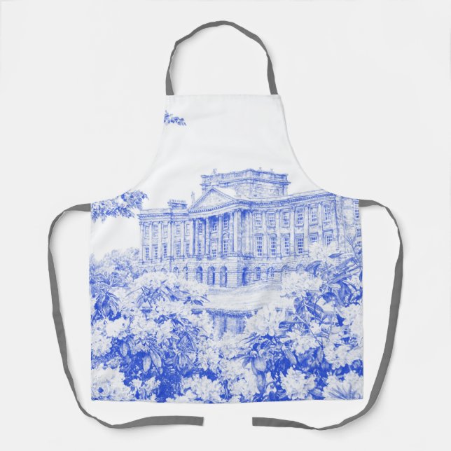 Delantal Apron - 'Los terrenos en Pemberley' (Azul) (Anverso)