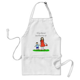 Delantal Apron mami y yo (Brunette - Nombres personalizados