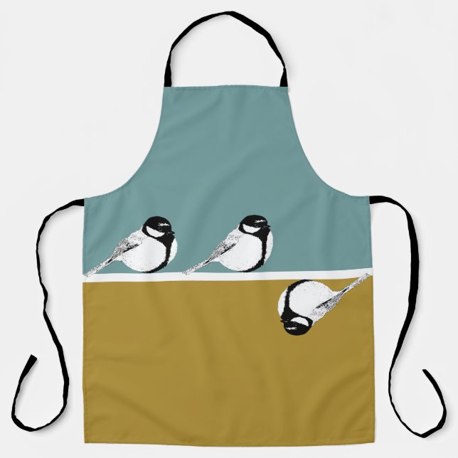 Delantal Apron minimalista de diseño de aves (Anverso)