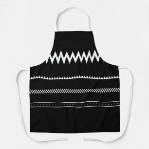 Delantal Apron minimalista de rayas negras y blancas - Unis