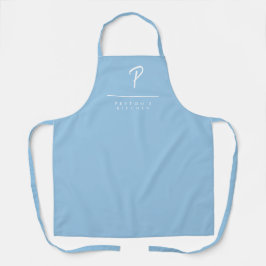 Delantal Apron monogramado azul en polvo