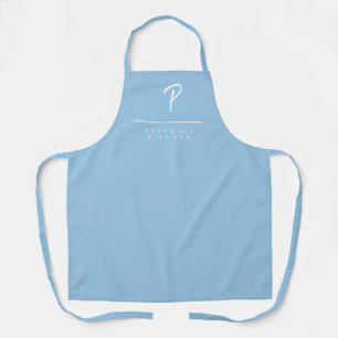 Delantal Apron monogramado azul en polvo