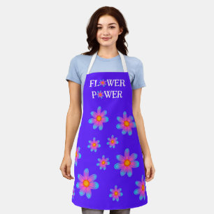 Delantal Apron morado de poder de flor