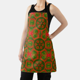 Delantal Apron naranja y Kaleidoscopio Verde