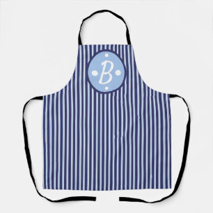 Delantal Apron náutico a rayas azules personalizado